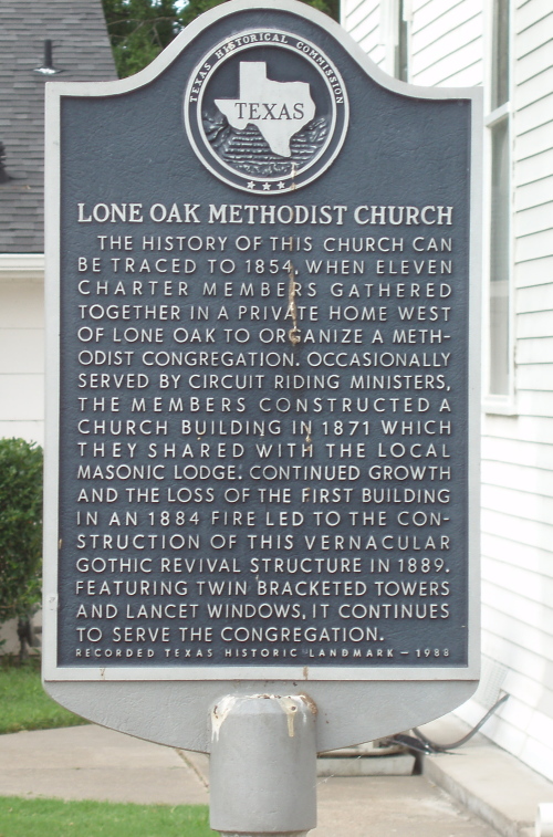 Lone Oak Methodist Church Historical Marker